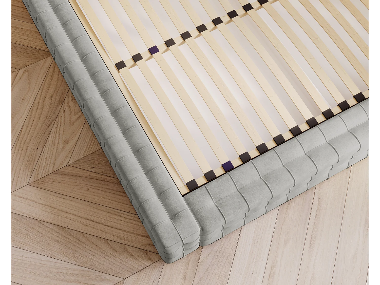 Emporius Arno gestoffeerd bed 160 x 200 cm - bed met opbergruimte en bedlade, fluwelen - bed 160x200 Zilver (Elegance 13)