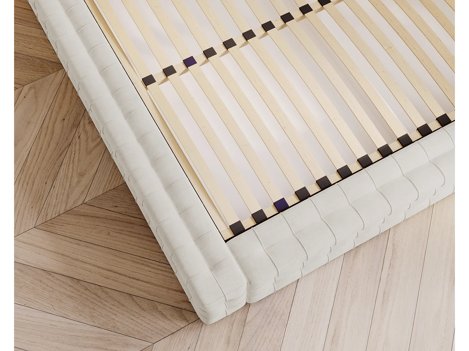 Emporius Arno gestoffeerd bed 140 x 200 cm - bed met opbergruimte en bedlade, fluwelen - bed 140x200 Crème (Elegance 1)