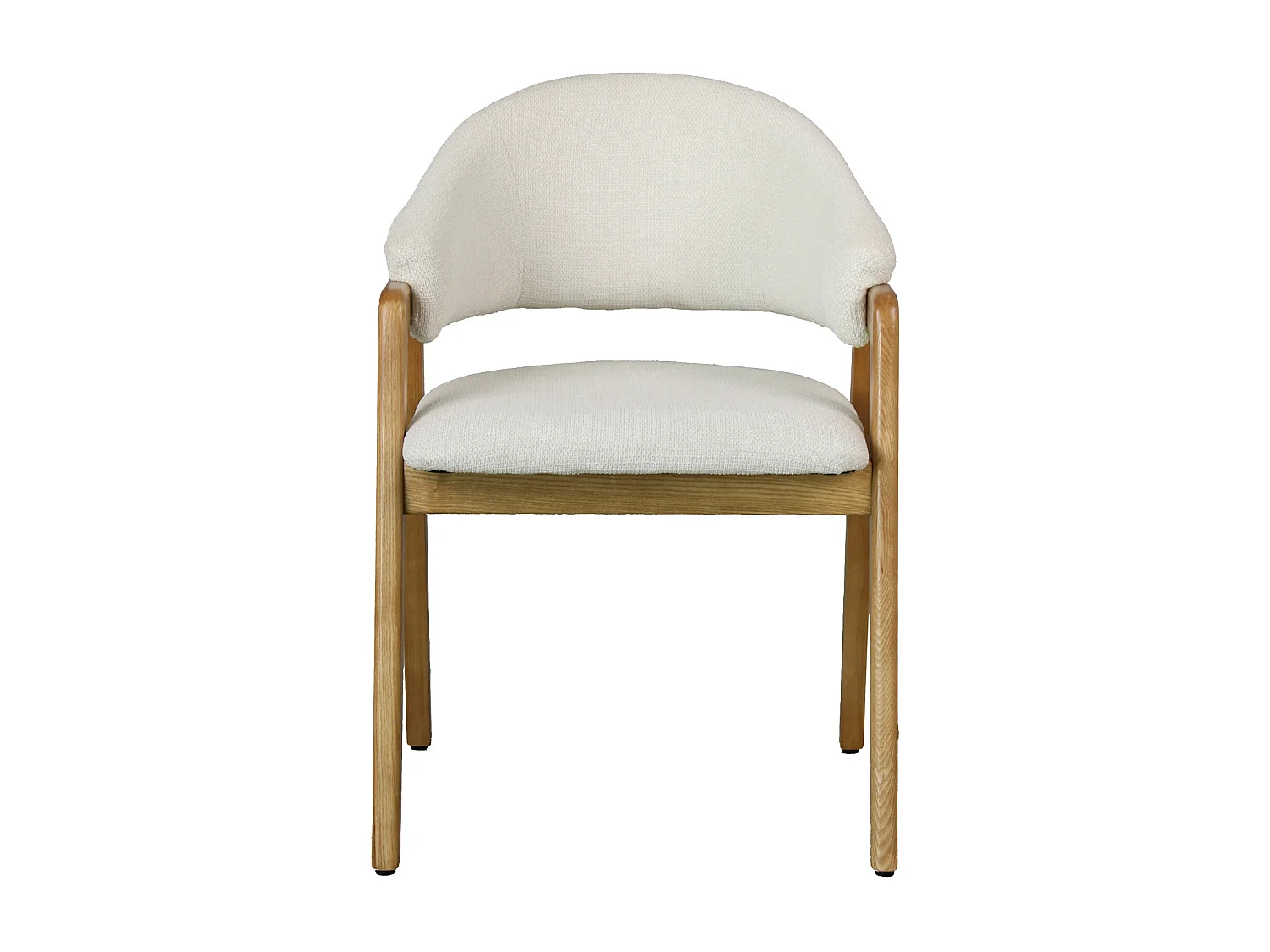 WOOL-Silla de tela color crudo y fresno macizo natural (x2)