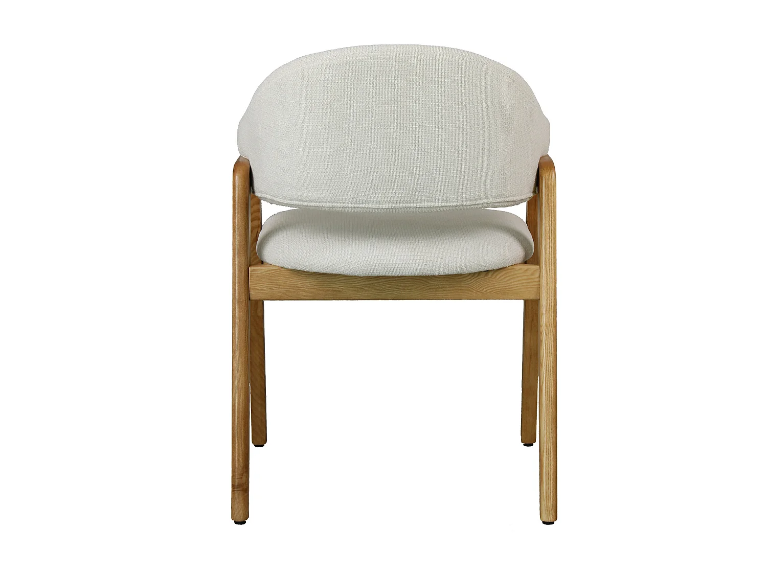 WOOL-Silla de tela color crudo y fresno macizo natural (x2)