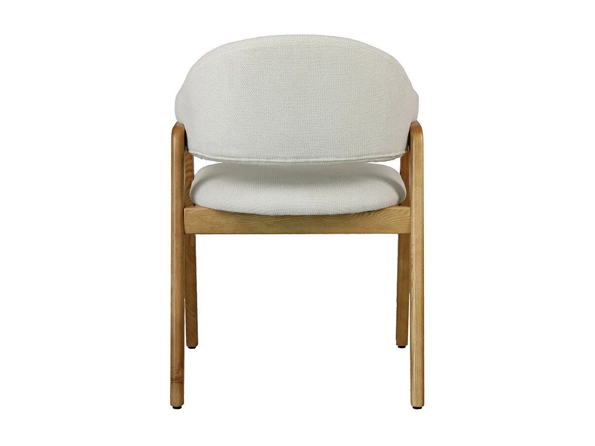 WOOL-Sedia in tessuto ecrù e frassino naturale (x2)