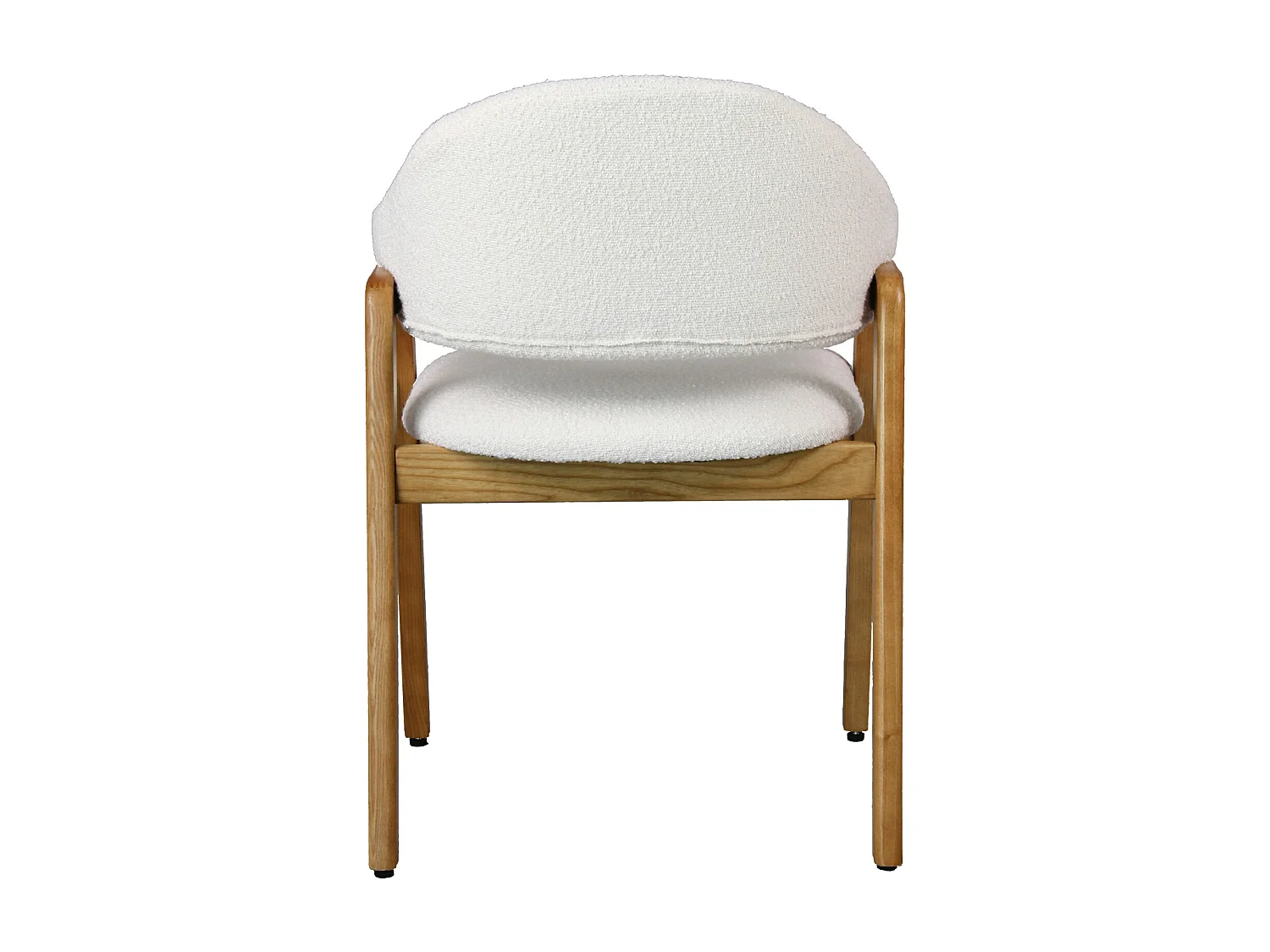 WOOL-Chaise en Frêne naturel et Tissu Curly Ecru (x2)