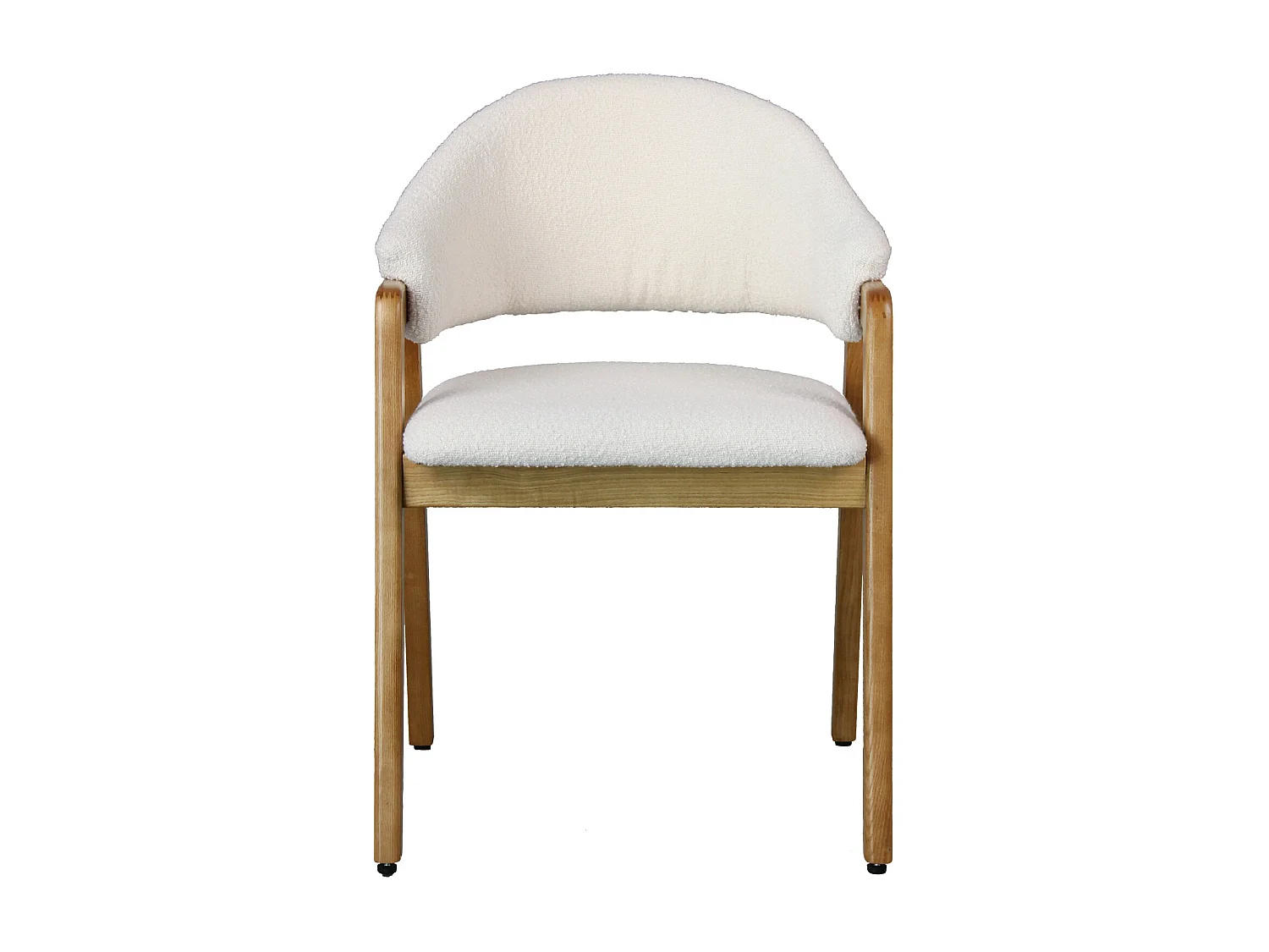 WOOL-Chaise en Frêne naturel et Tissu Curly Ecru (x2)