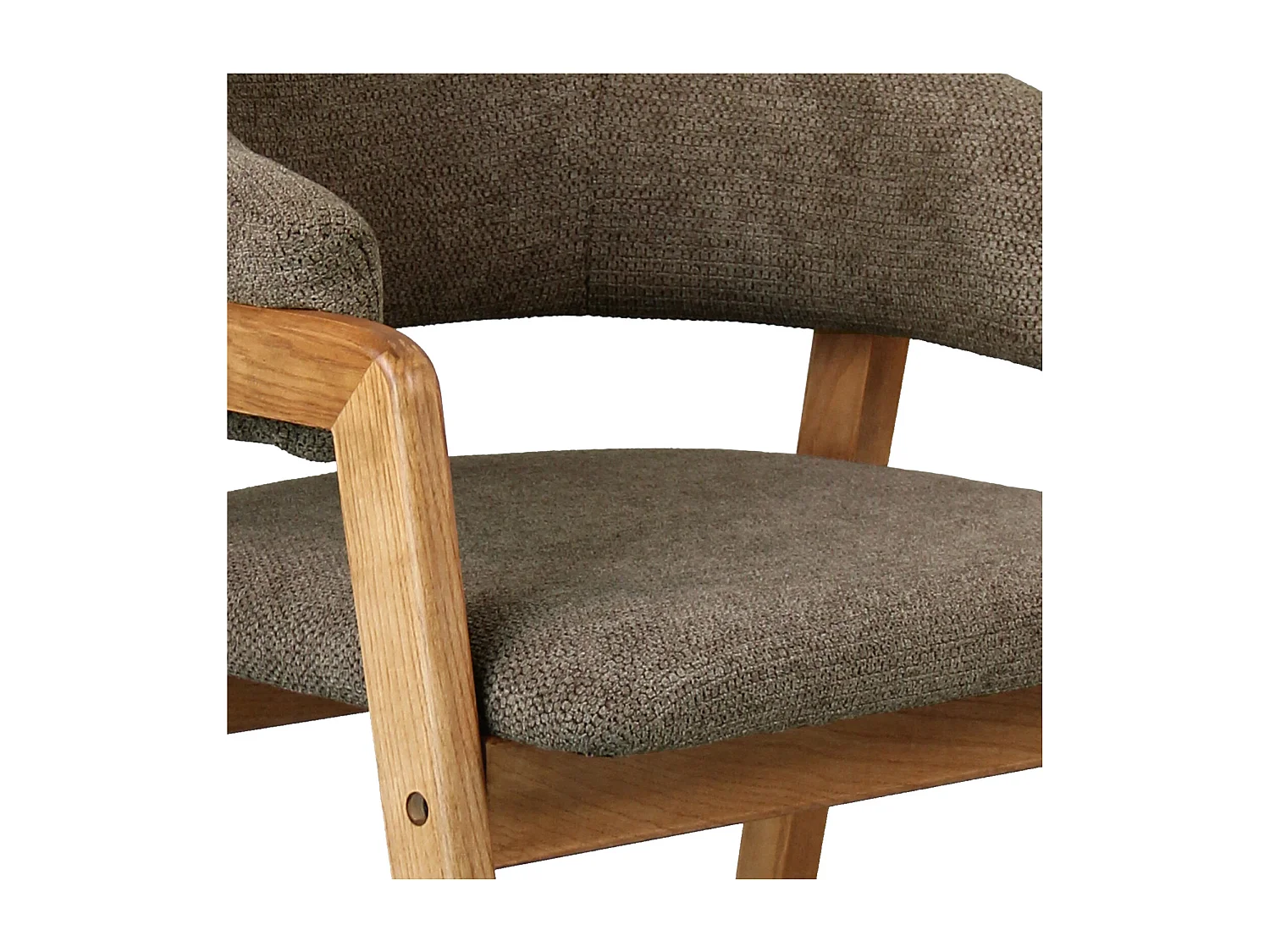 WOOL-Chaise en Frêne naturel et Tissu Trendy Taupe (x2)