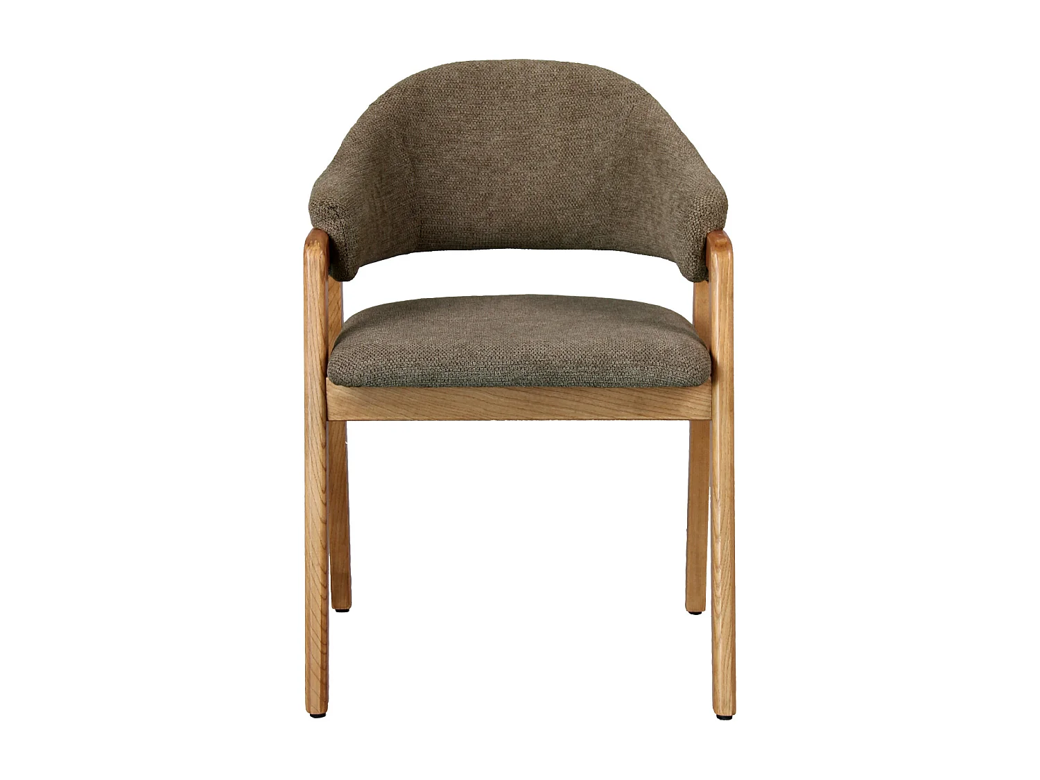 WOOL-Chaise en Frêne naturel et Tissu Trendy Taupe (x2)