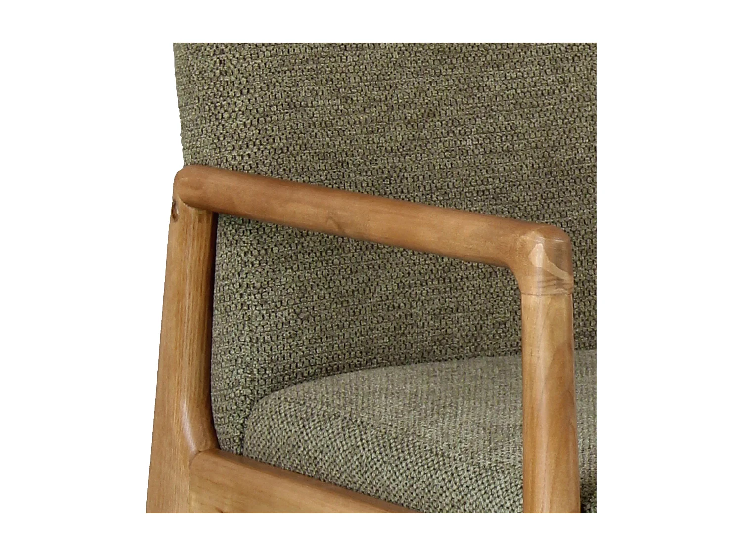 ALBAN-Fauteuil de table en Frêne naturel et tissu Trendy Sauge (x2)