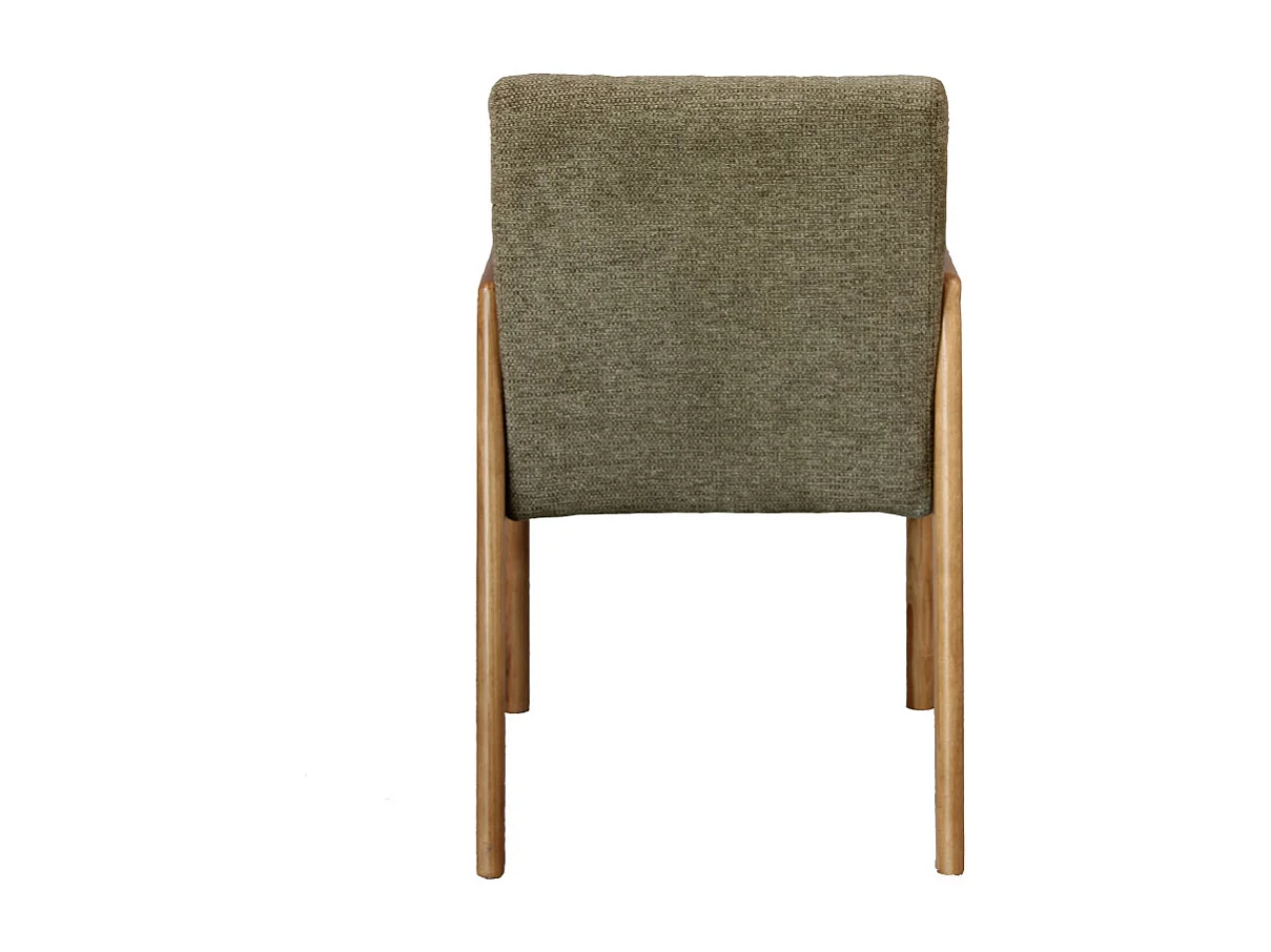 ALBAN-Fauteuil de table en Frêne naturel et tissu Trendy Sauge (x2)