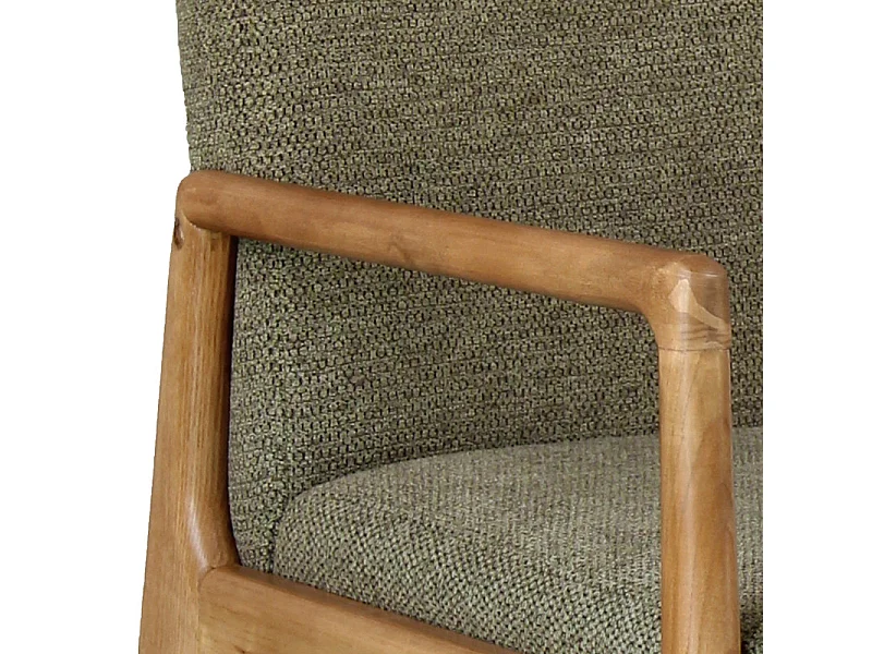 ALBAN-Fauteuil de table en Frêne naturel et tissu Trendy Sauge (x2)