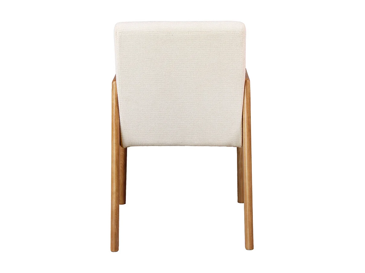 ALBAN-Poltrona da tavolo ecrù e frassino naturale (x2)