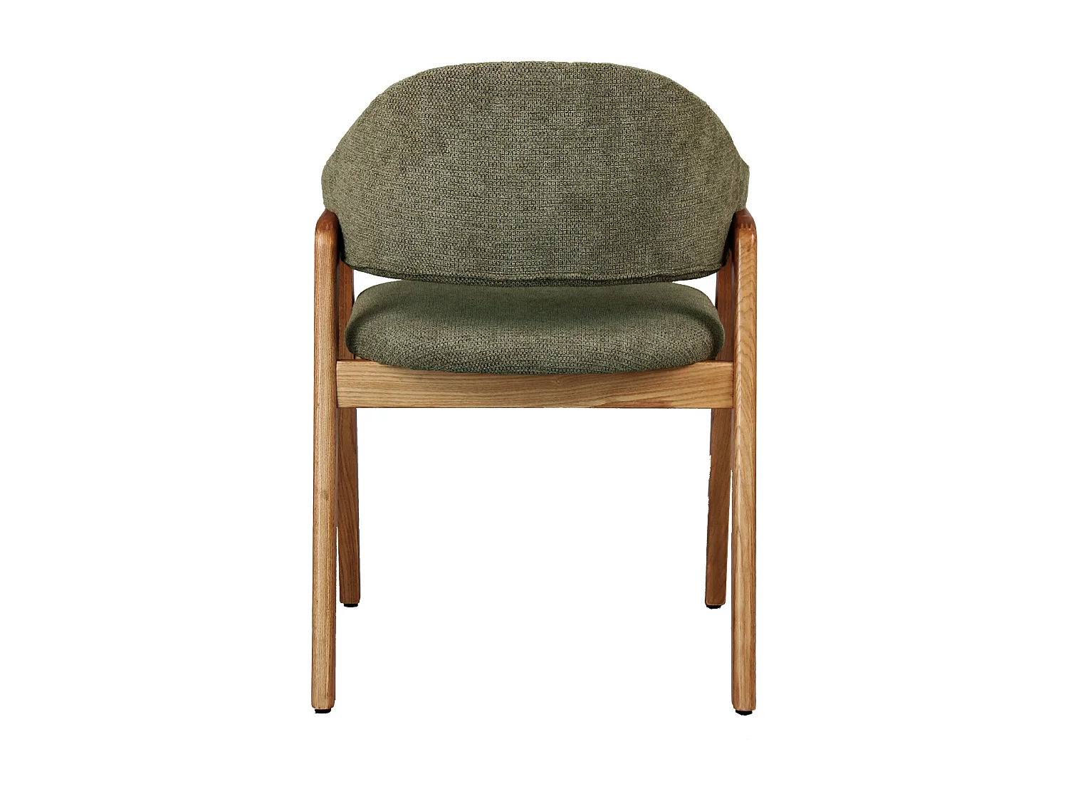 WOOL-Silla de tela verde y fresno natural (x2)