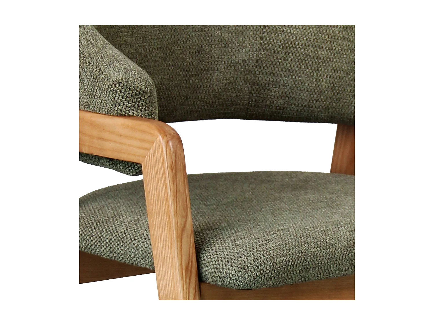 WOOL-Silla de tela verde y fresno natural (x2)