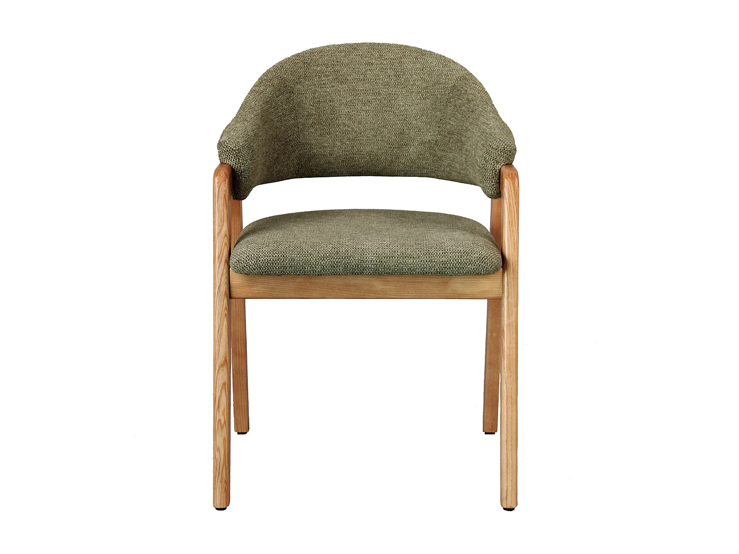 WOOL-Silla de tela verde y fresno natural (x2)