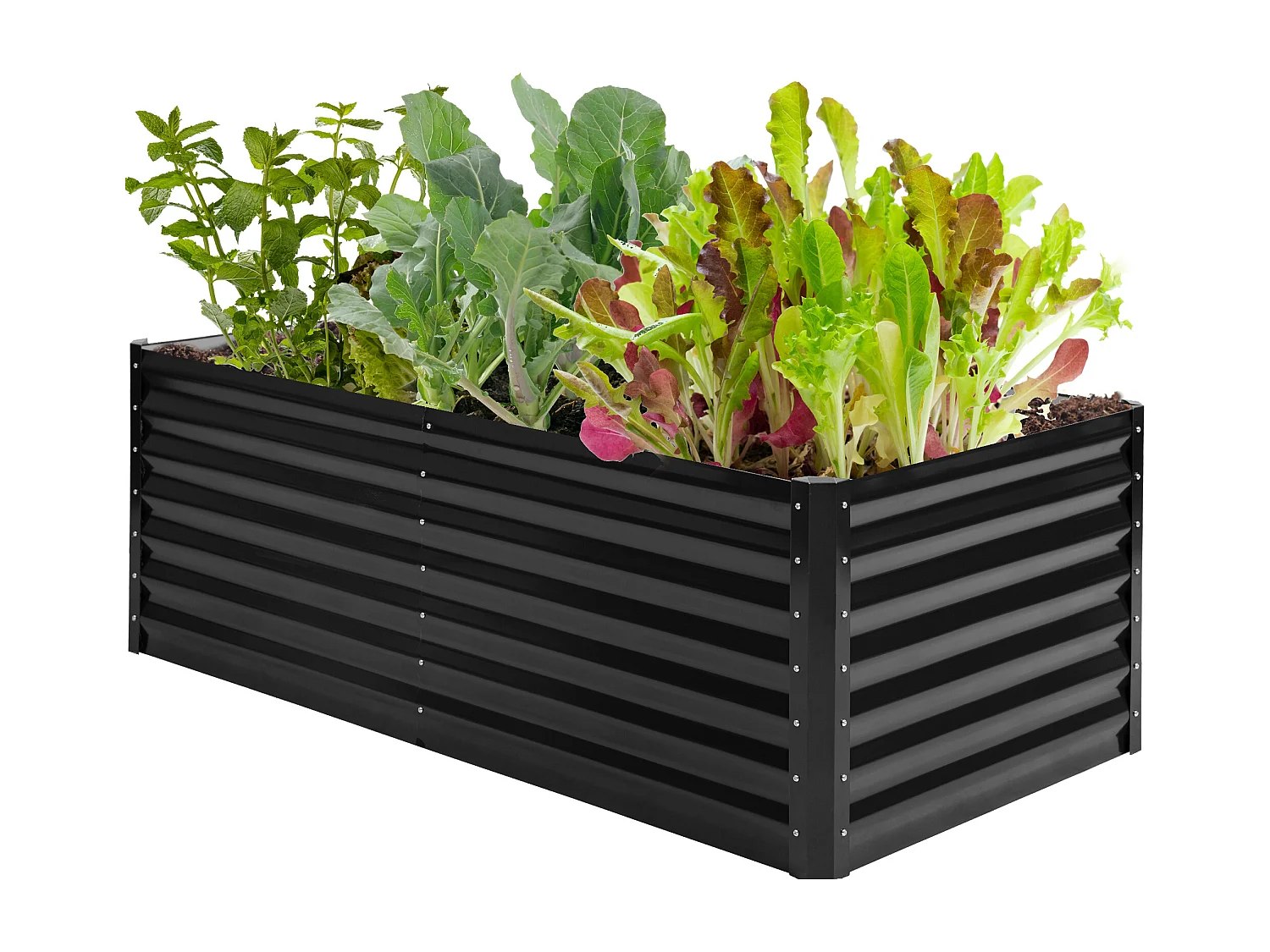 YITAHOME Carré Potager de Jardin Exterieur- 180x90x60cm - en Métal - Sac pour Les Légumes - Sac à Fleur et Fruit - Noir
