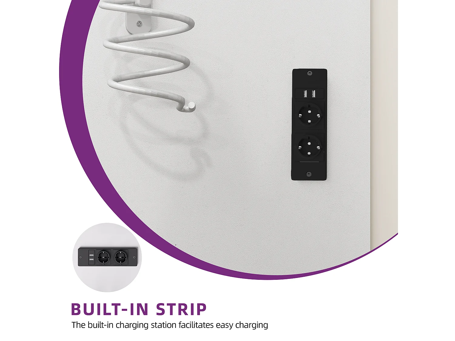 YITAHOME Coiffeuse avec Éclairage LED - Coiffeuse avec Miroir - Table de Maquillage avec Prise Électrique - 11 tiroirs - Blanc