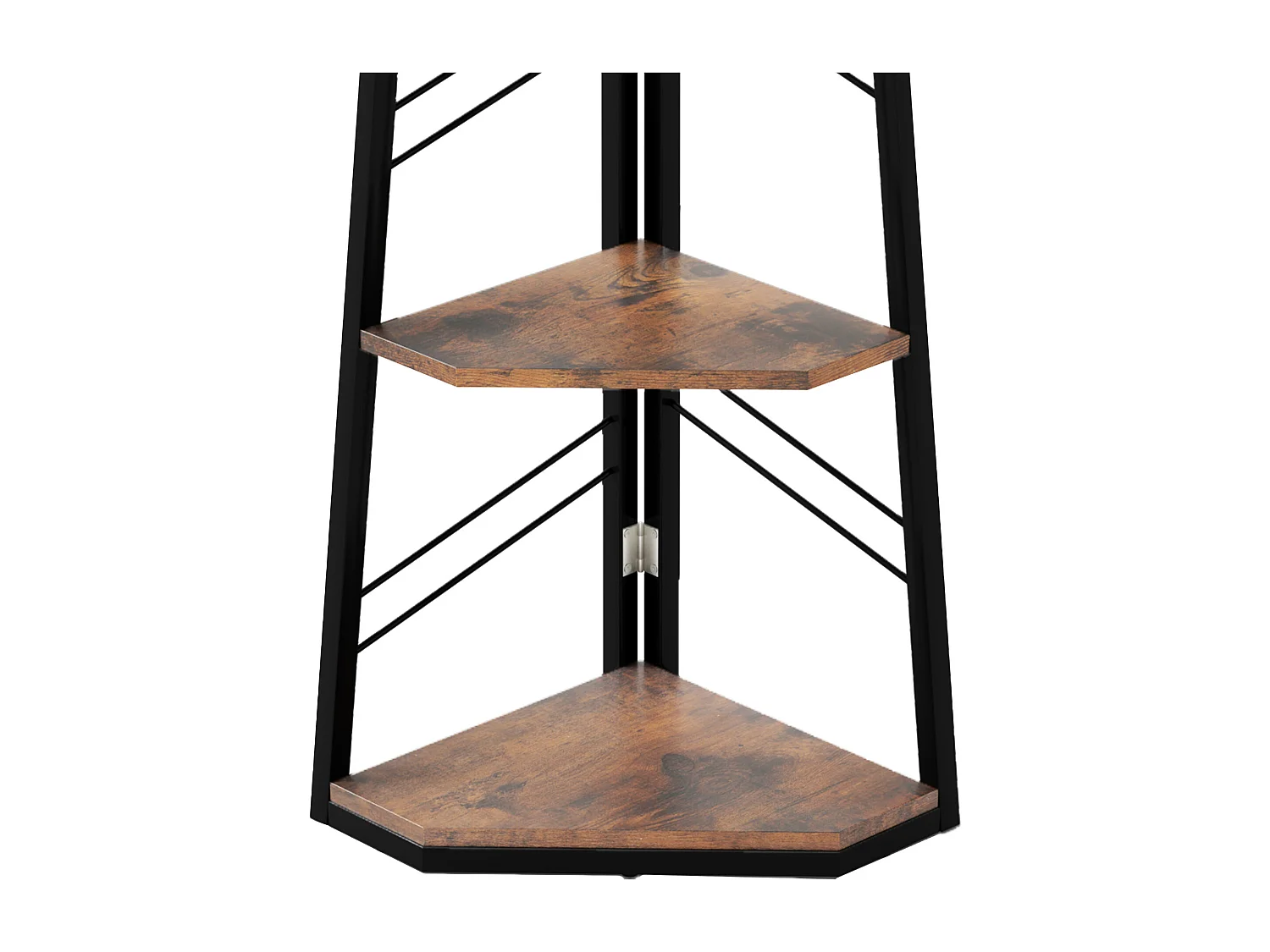 YITAHOME Bibliothèque à 5 Niveaux Étagère d'Angle, Étagère Industrielle Moderne en Bois pour des Livres, Marron Rustique