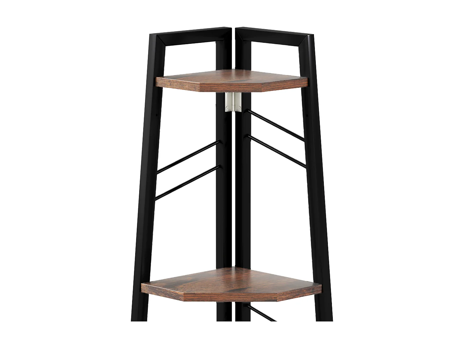 YITAHOME Bibliothèque à 5 Niveaux Étagère d'Angle, Étagère Industrielle Moderne en Bois pour des Livres, Marron Rustique