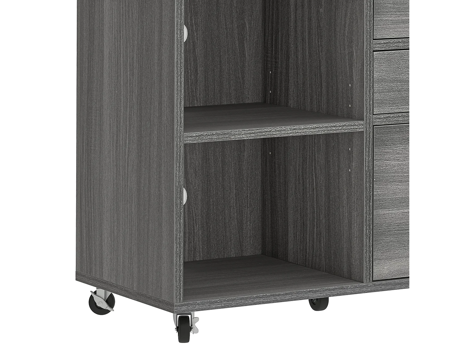 YITAHOME Armoire de Classement Mobile en Bois à 3 tiroirs, Armoire de Rangement avec Verrouillable, Gris
