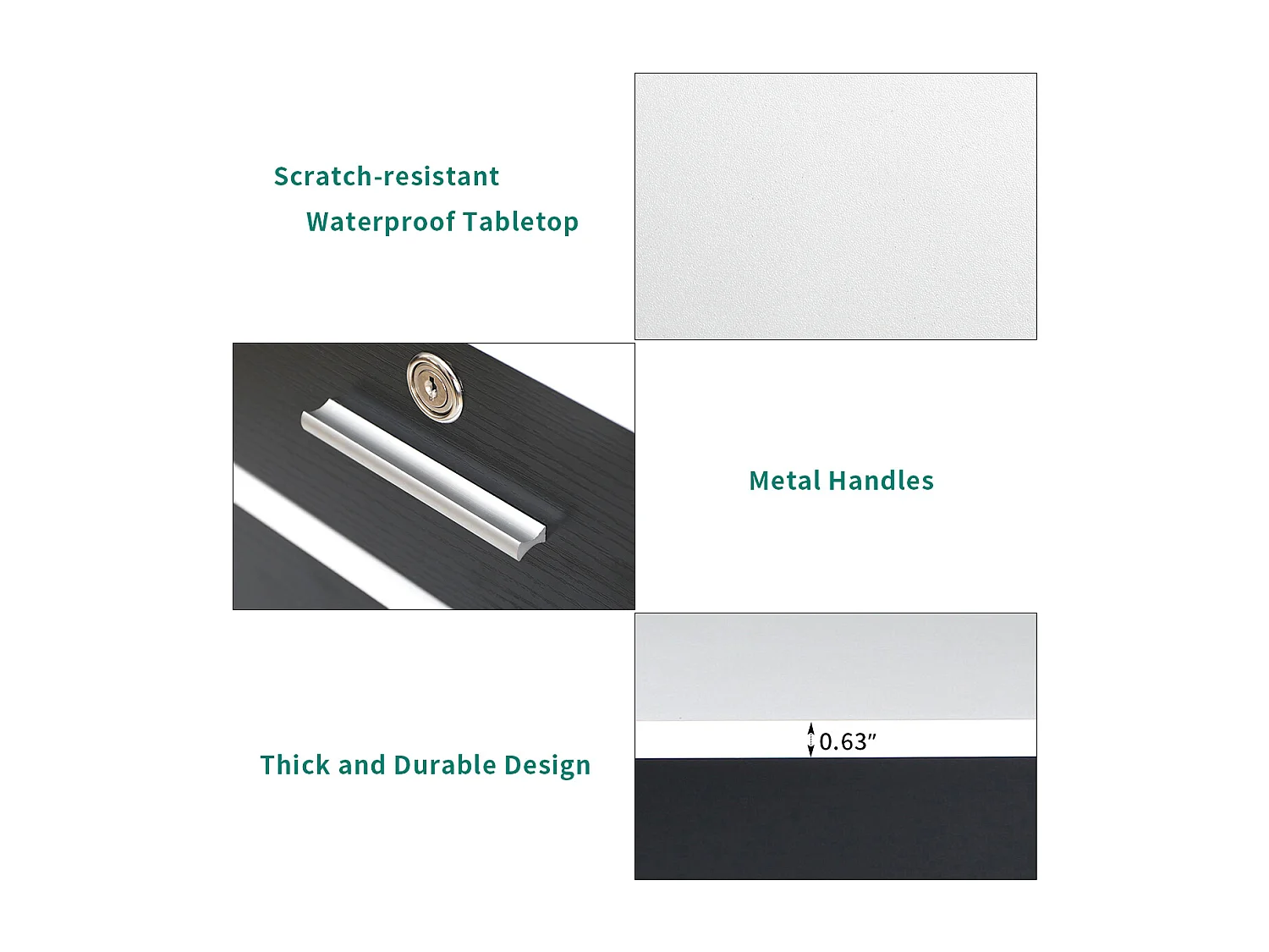 YITAHOME Armoire de Classement à 3 Tiroirs pour Documents de Format A4, Armoire de Rangement Latérale en Bois, pour Le Bureau