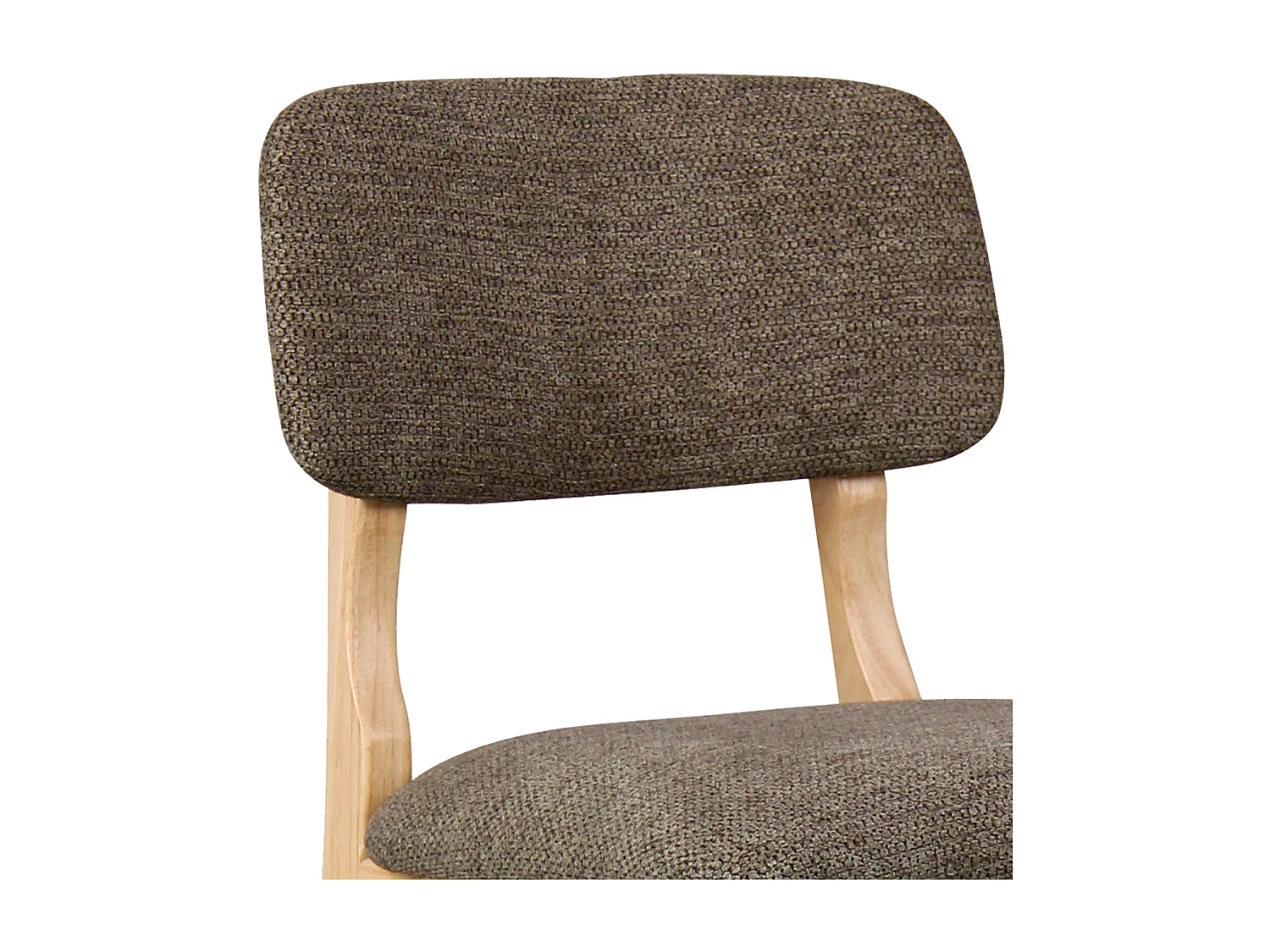 CLIFF-Tabouret de bar en bois naturel et Tissu Trendy Taupe (x2)