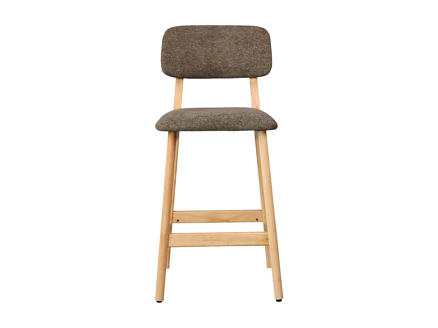 CLIFF-Tabouret de bar en bois naturel et Tissu Trendy Taupe (x2)