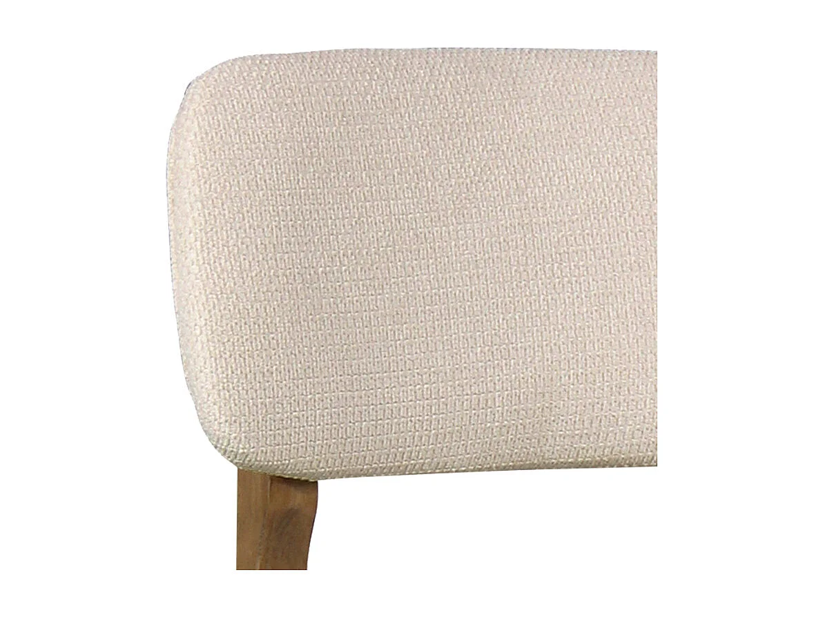 CLIFF-Taburete de bar, tela Ecru y madera de nogal (x2)