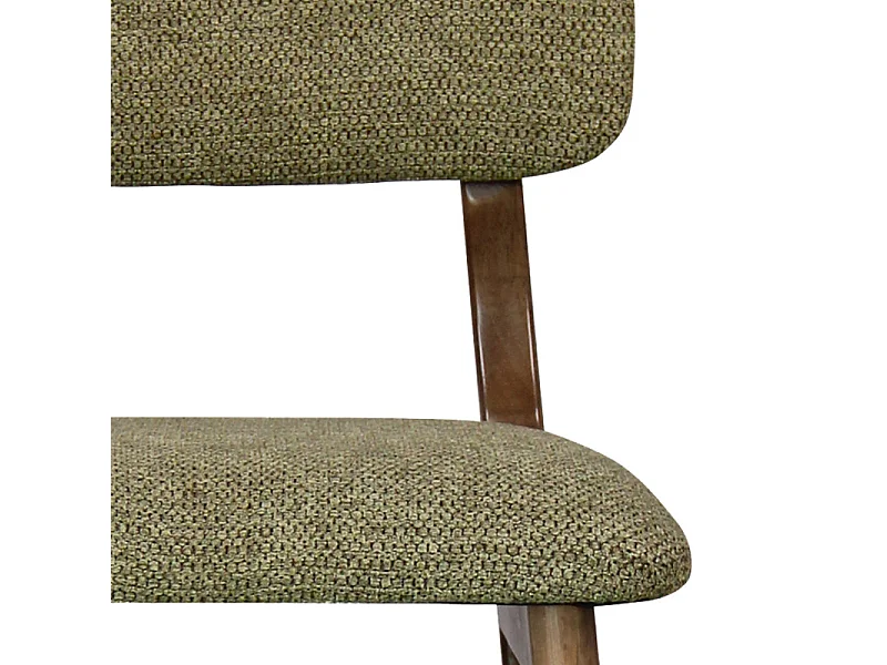 CLIFF-Sgabello da bar, tessuto verde e legno noce (x2)