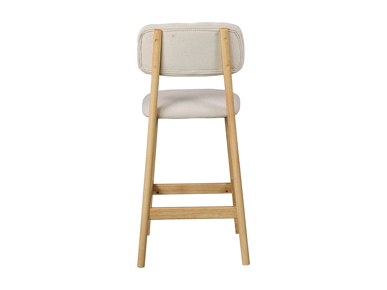 CLIFF-Sgabello da bar, tessuto ecrù e legno naturale (x2)