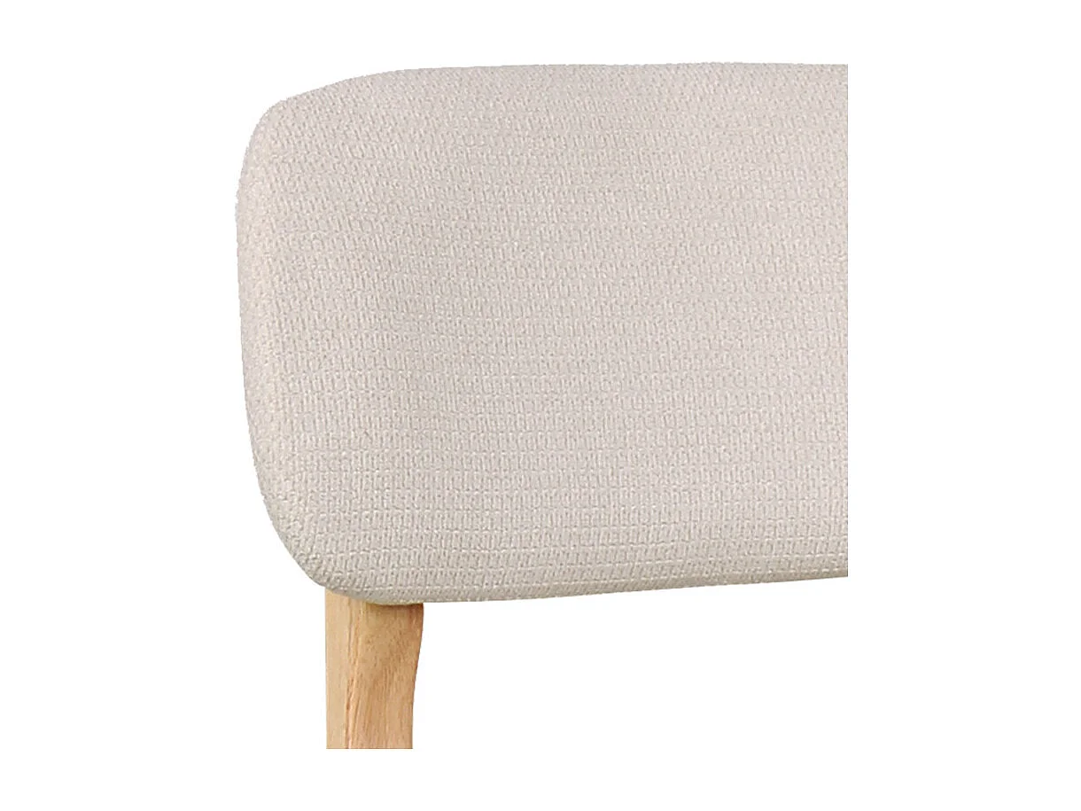 CLIFF-Taburete de bar, tela Ecru y madera natural (x2)