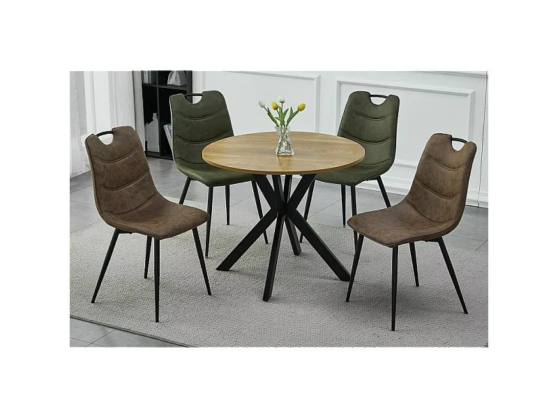 Stół okrągły TALIA II 90x90 dąb/czarny