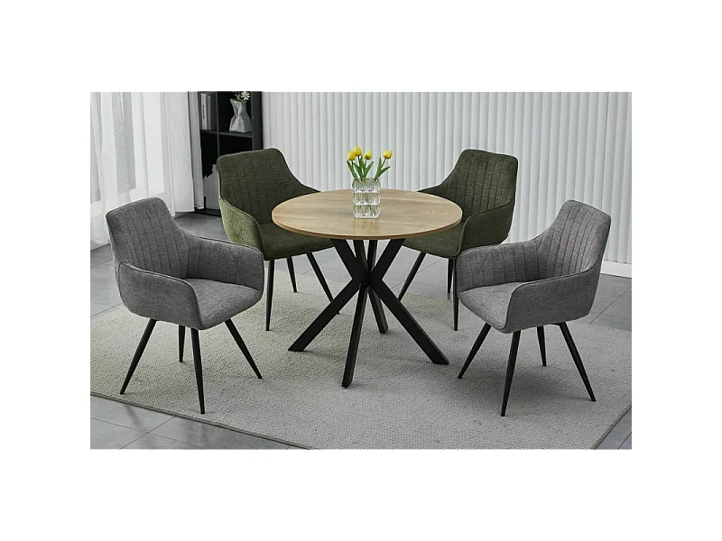 Stół okrągły TALIA II 90x90 dąb/czarny