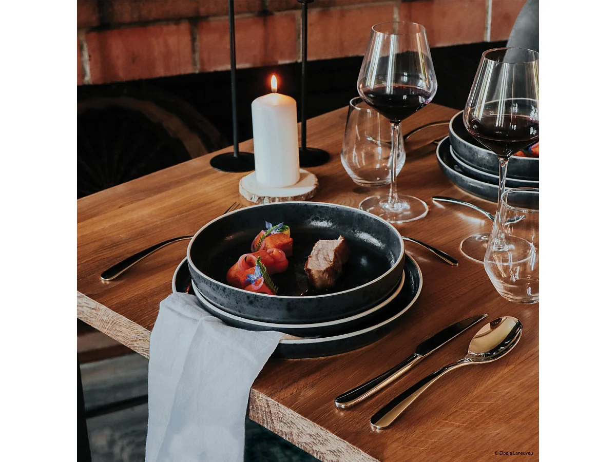 Aster Granit - Assiette gourmet 22 cm (lot de 6)