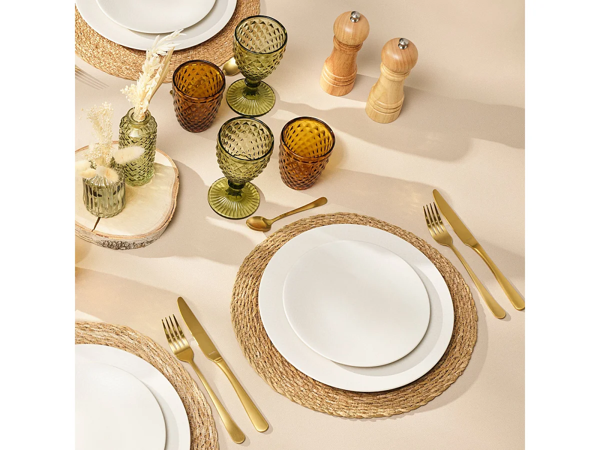 Stone Ivoire - Assiette plate 27 cm (lot de 6)