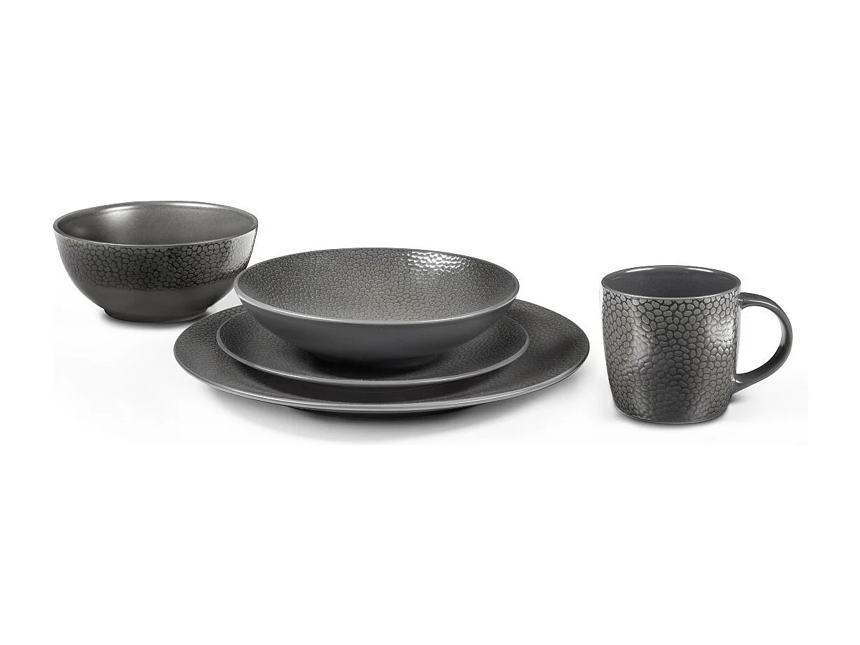 Stone Gris - Assiette creuse 25 cm (lot de 6)