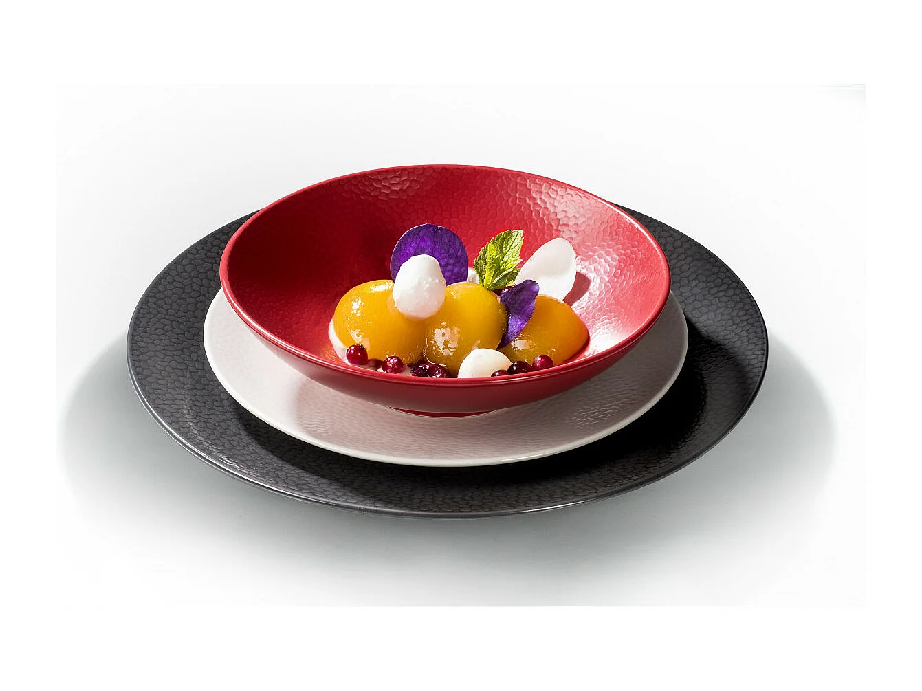 Stone Rouge - Assiette salade et pâtes 19 cm (lot de 6)