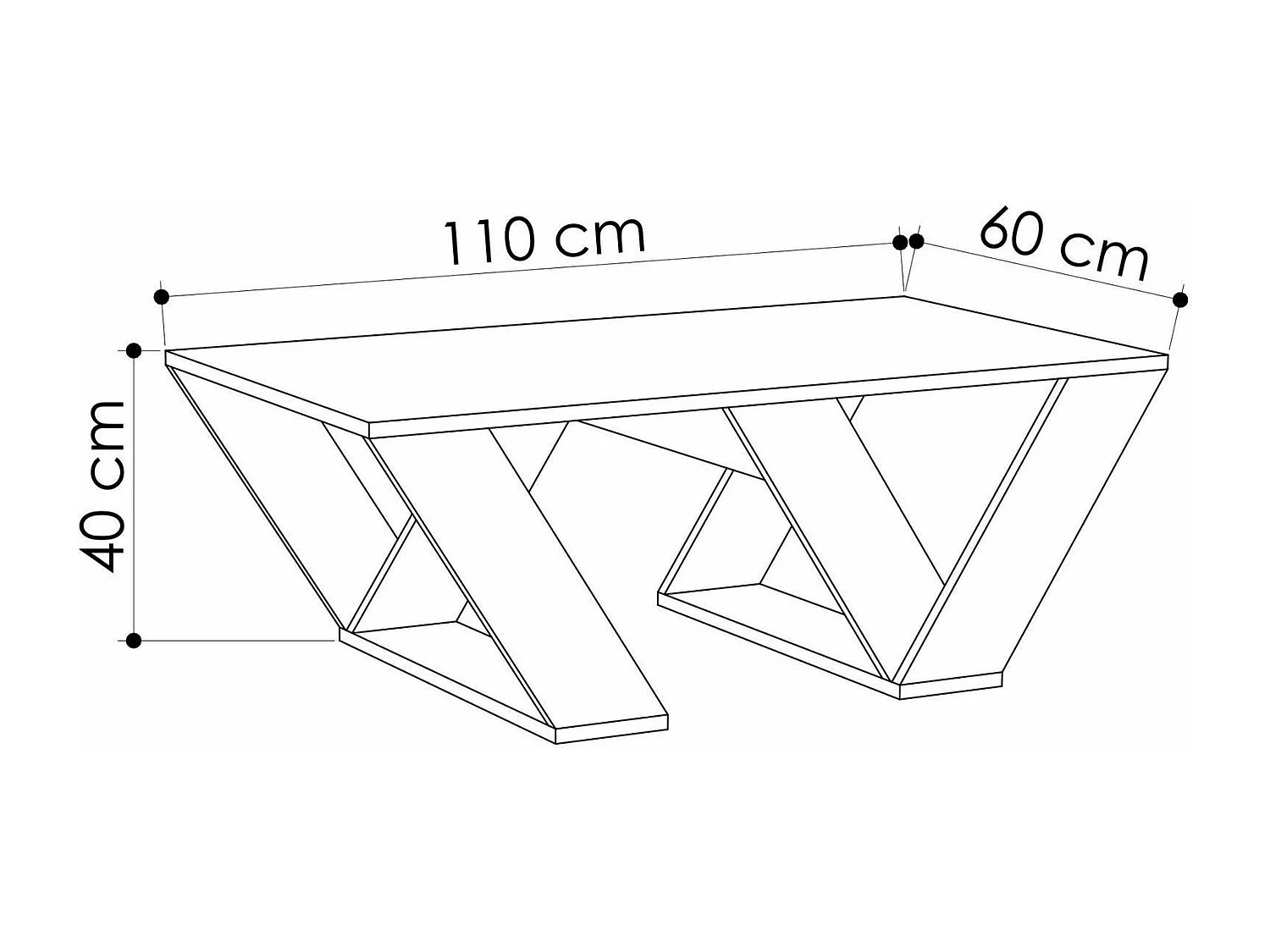 Table basse design Sona L110cm Effet marbre blanc