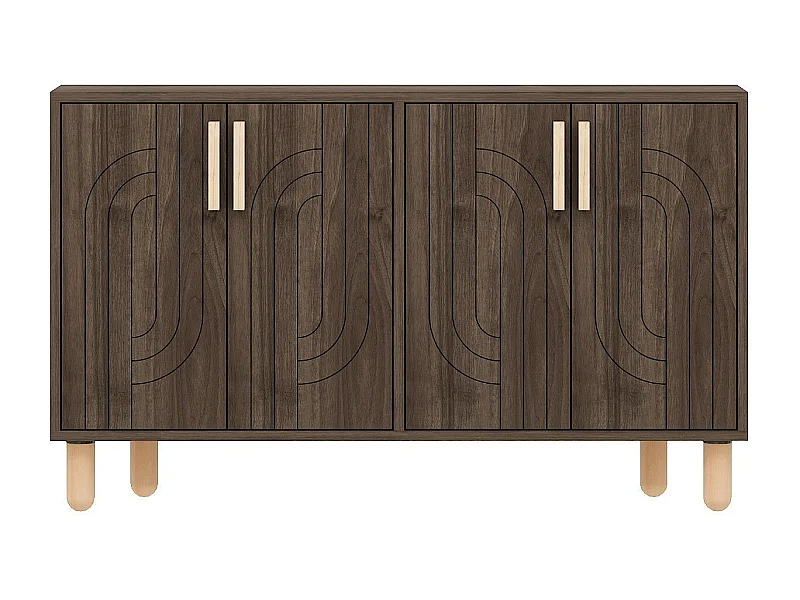 Aparador de partículas revestido a melamina – 120 cm x 73,6 cm x 29,6 cm – Nogueira