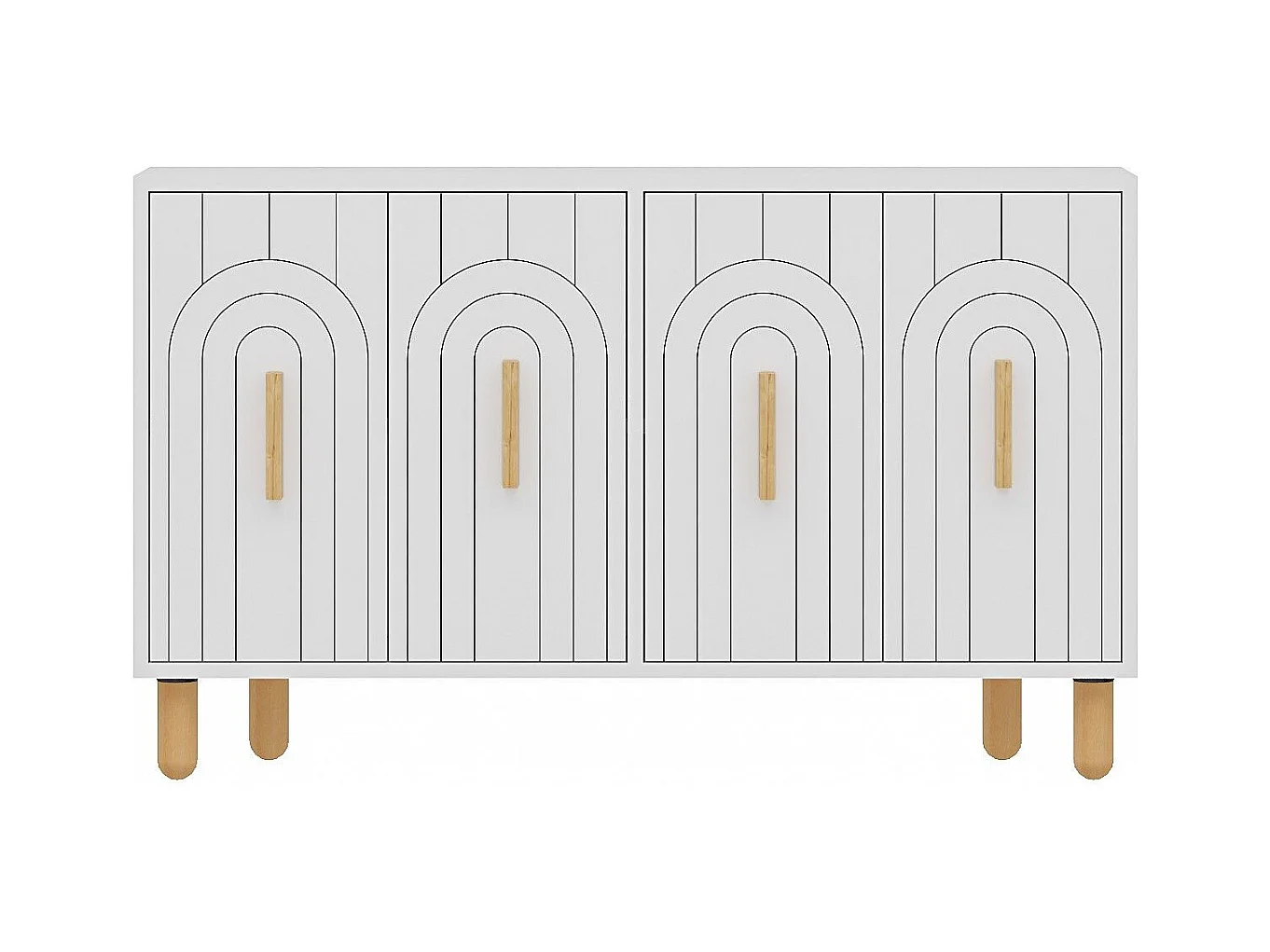 Buffet design 4 portes battantes Stivi L120cm Blanc