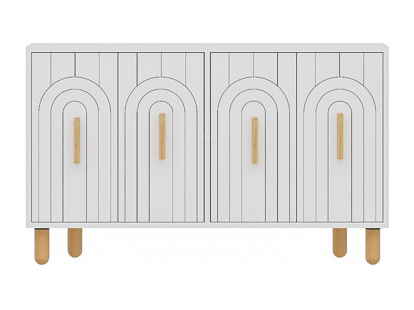 Buffet design 4 portes battantes Stivi L120cm Blanc