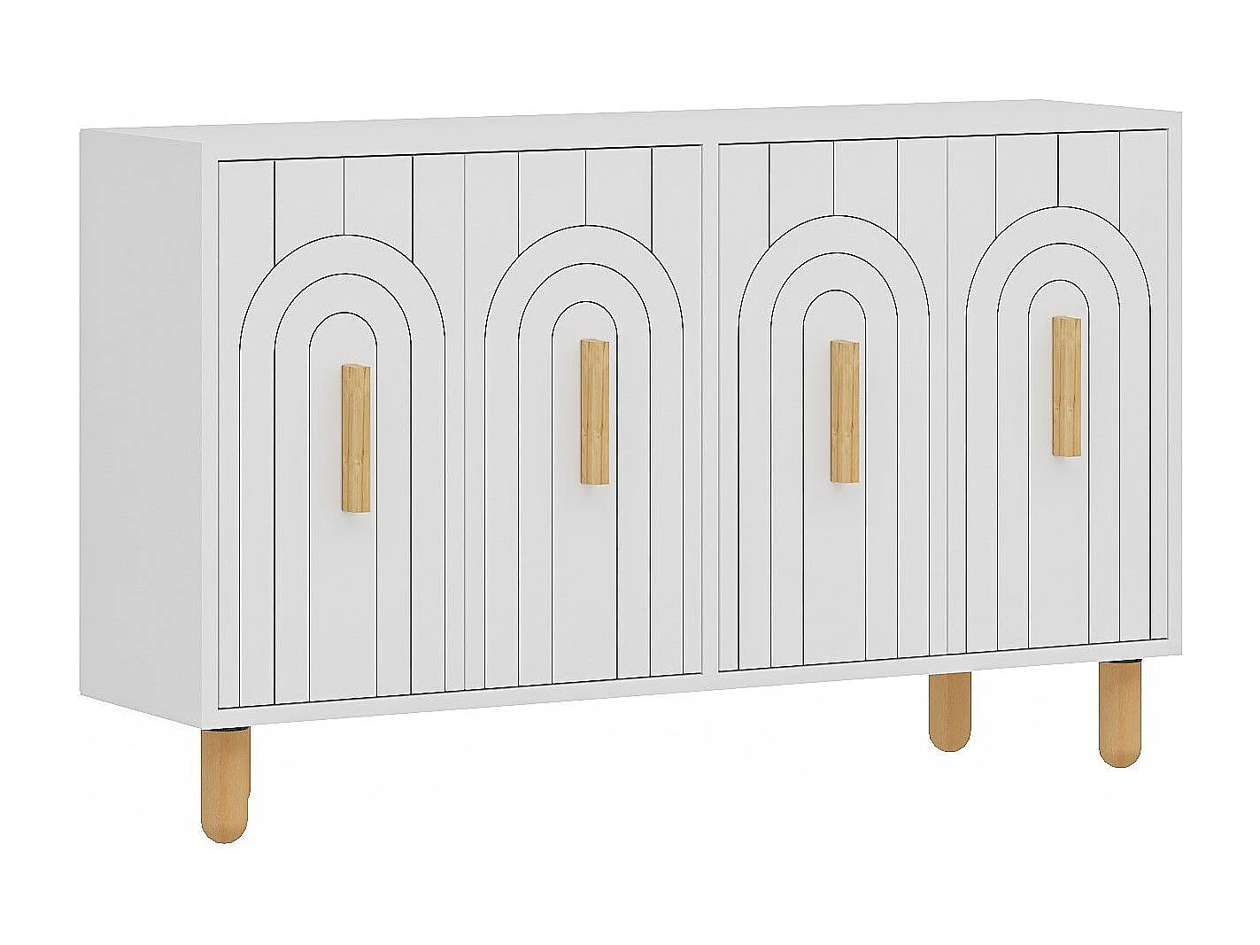Buffet design 4 portes battantes Stivi L120cm Blanc
