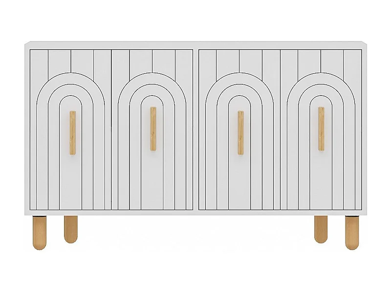 Buffet design 4 portes battantes Stivi L120cm Blanc