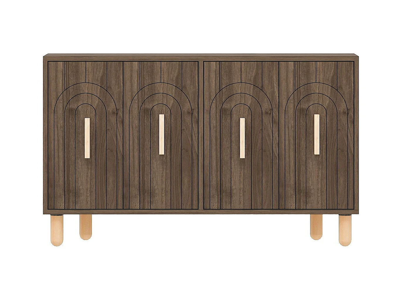 Buffet design 4 portes battantes Stivi L120cm Bois foncé