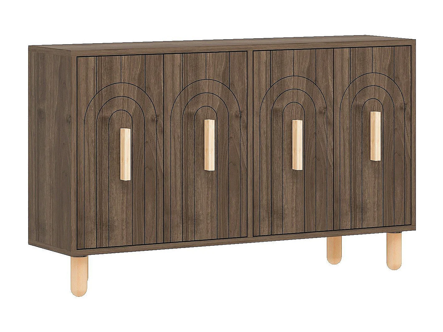 Aparador – 120 cm x 73,6 cm x 29,6 cm – Nogueira – Painéis de partículas revestidos a melamina