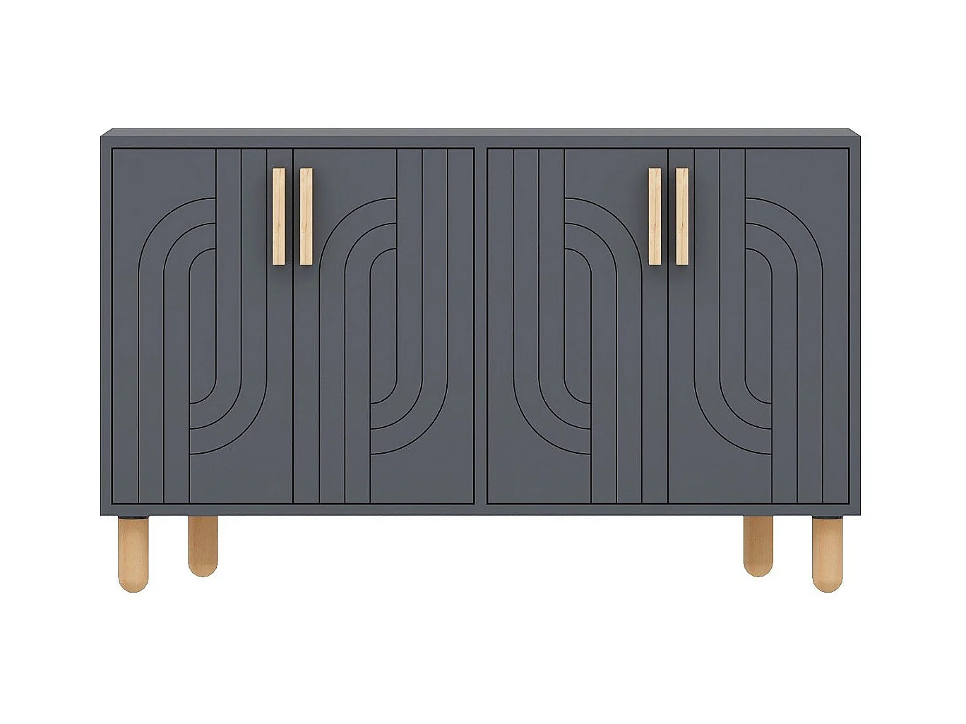 Buffet design 4 portes battantes Cerka L120cm Anthracite