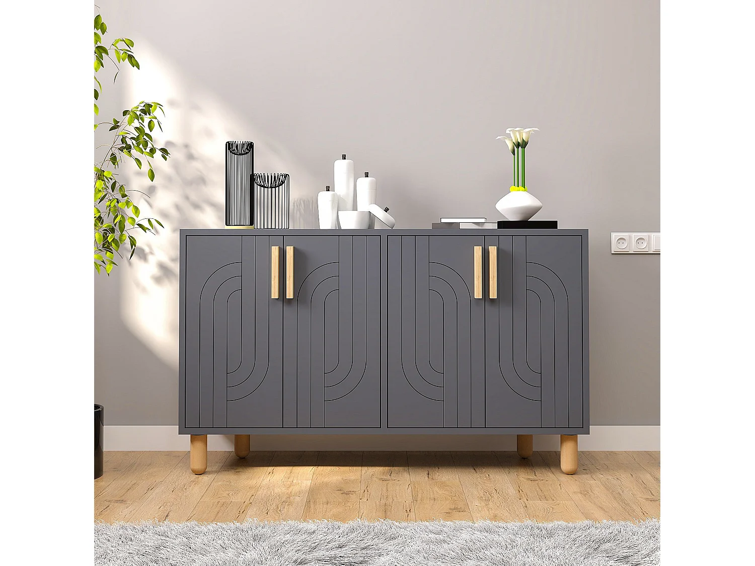 Aparador – 120cm – Antracite – Painel de partículas