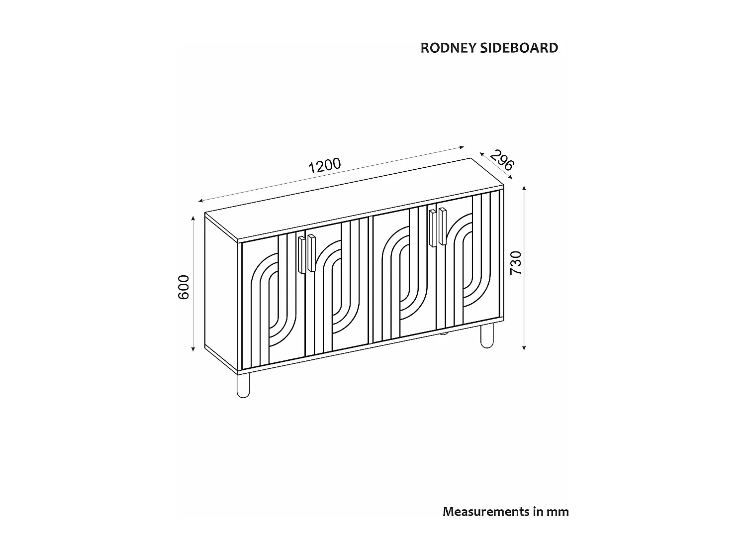 Aparador – 120cm – Antracite – Painel de partículas