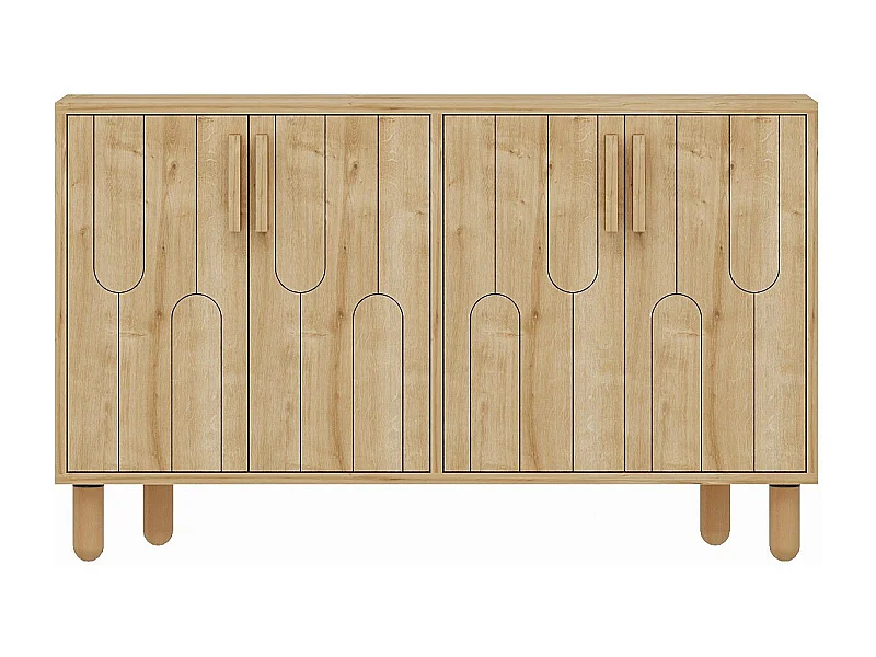 Buffet design 4 portes battantes Serka L120cm Chêne clair