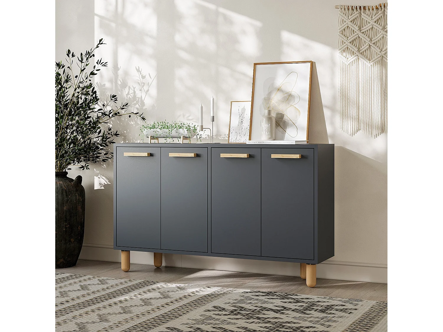 Aparador – 120 cm – Antracite – Painel de Partículas