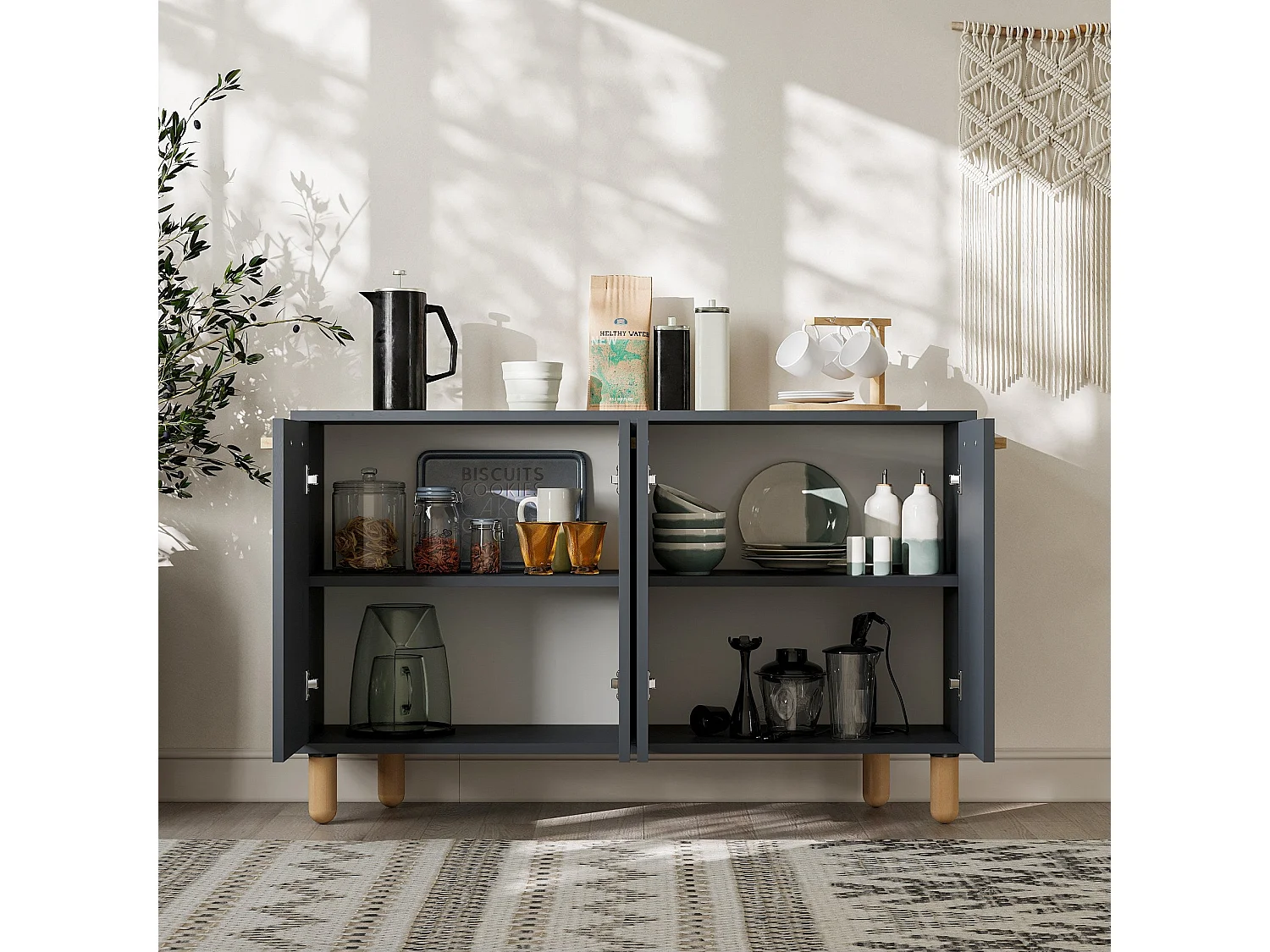 Aparador – 120 cm – Antracite – Painel de Partículas