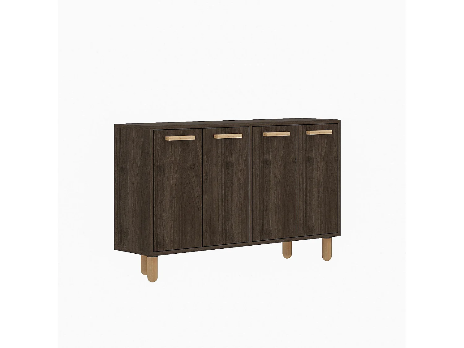 Buffet design 4 portes battantes Henri L120cm Bois foncé