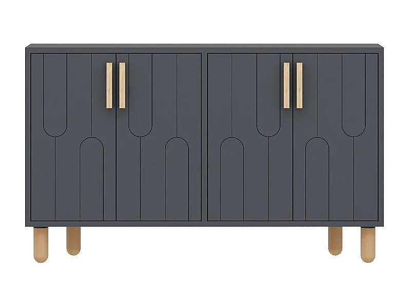 Buffet design 4 portes battantes Serka L120cm Anthracite